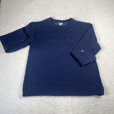 Illinois Fighting Illini Quilted Knit Sweatshirt M By Champion Vintage Logo Navy