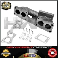 for Nissan KA24E 240SX S13 SOHC T3 Cast Iron Turbo Manifold Exhaust Header WG
