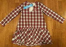 NWT Disney Minnie Mouse Plaid Nightshirt Holiday Pajamas Gown Girls Size 7-8