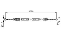 Bosch Handbremsseil Rechts FüR Primastar Vivaro A Trafic 2 1.9D-2.5D 02.01- OE