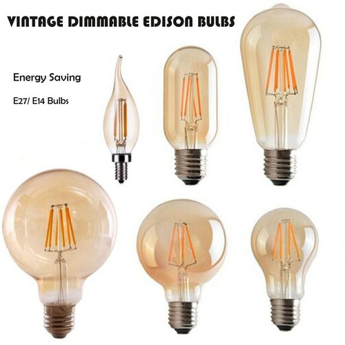 E14/E27 Edison Bulbs 2/4/6/8W Filament Bulbs C35/ST64/G80/G95/G125/T45/T185 Lamp - Picture 2 of 72