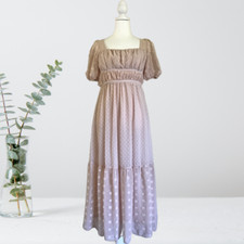 ASOS DESIGN Pink Dress Puffed Sleeve Lace/Lined Maxi Dress Size 0