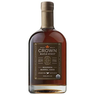Bourbon Barrel Aged Organic Maple Syrup, 25 Fl Oz, Pancakes, Flavor Cocktails...