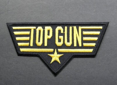 US NAVY TOP GUN BLACK GOLD ARM PATCH 4.5 x 2.25 inches TOM CRUISE MAVERICK