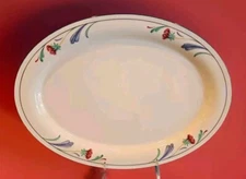 Vintage Lenox Chinastone 'Poppies on Blue' 14.25" x 1O.5" Serving Platter EUC