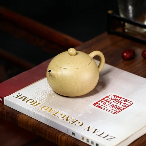 220ml Xishi Pot Real Yixing Zisha Green Clay Marked Tea Pot Handmade On Sales - Picture 14 of 17