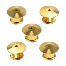 5 Gold Deluxe Safety Locking Pin Backs, Pin Keepers Locking Clasps Scouts Unifor