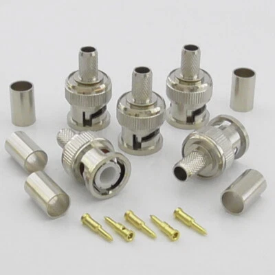 5x BNC Male Crimp Plugs for LMR240 RG8X Mini8 Cable Mini-8 RG8-x Pack of 5