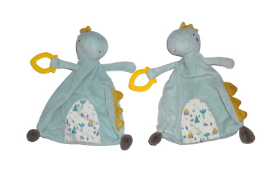 2 x  Ernsting's Topomini Dino Dinosaurier Drache blau Schmusetuch Schnuffeltuch