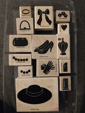 Stamping Up Delightful Dress Ups Shoes Hat Bows Jewelry Purse 3 stamps missing 
