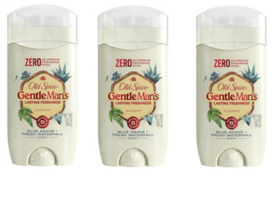 BL Old Spice Deodorant 3oz Gentleman's Fresh Waterfall + Blue Agave-- THREE PACK