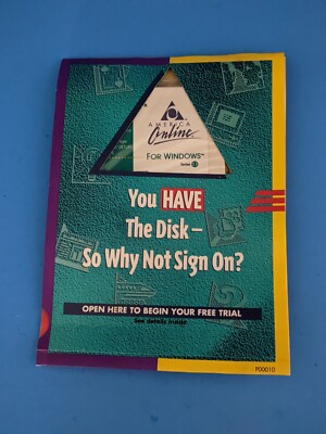 VTG America Online 1995 AOL Internet Windows 3.5'' Floppy Disk NEW Sealed
