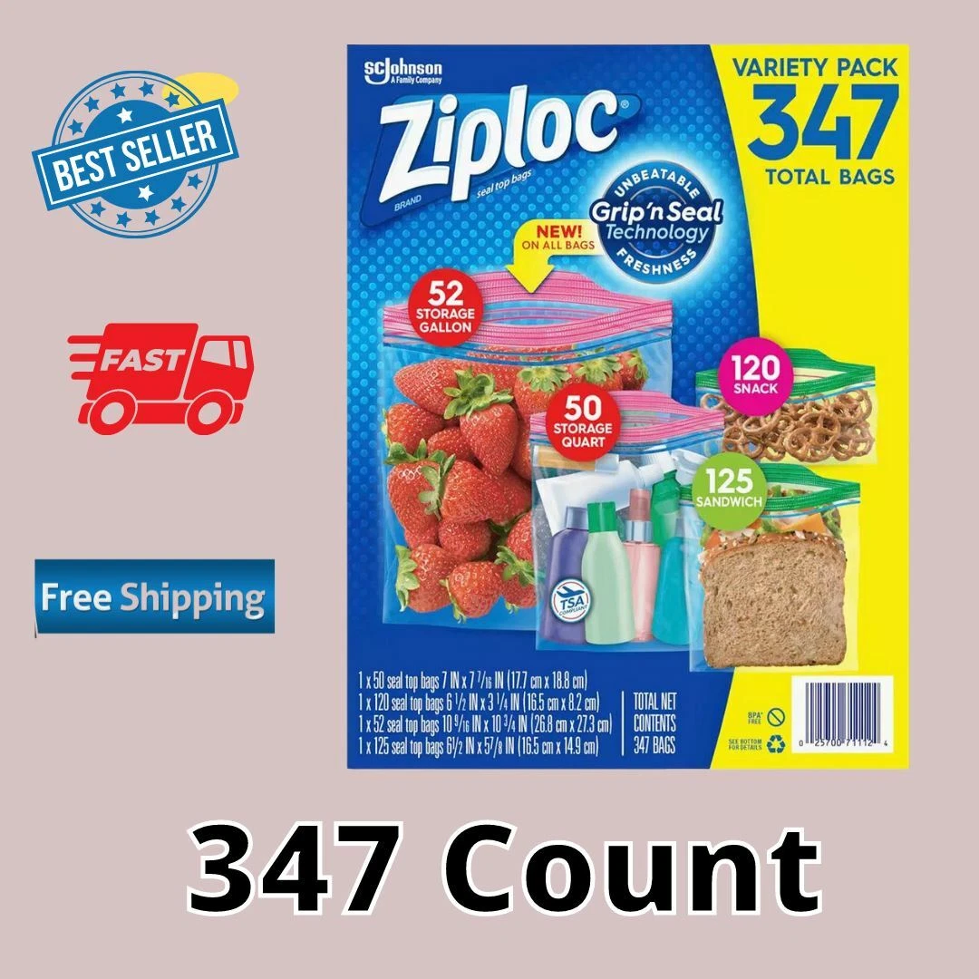 Ziploc Storage Bag Variety Pack 347 Pk.