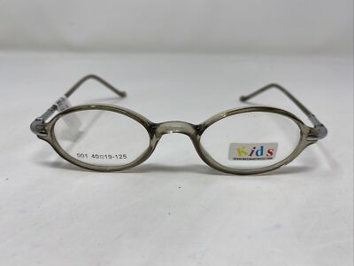 Kids UV400 001 06 40-19-125 Gray Crystal Plastic Full Rim Eyeglasses Frame &U24