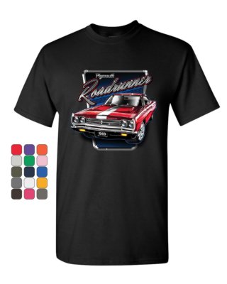 Plymouth Roadrunner T-Shirt American Muscle Car Classic Route 66 Mens Tee Shirt