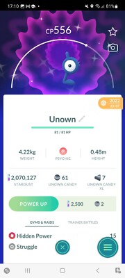 Pokemon Go Shiny Unown L