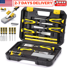 10 Premium Wood Carving Hand Chisel Set Woodworking Carpentry Tools Honing Guide