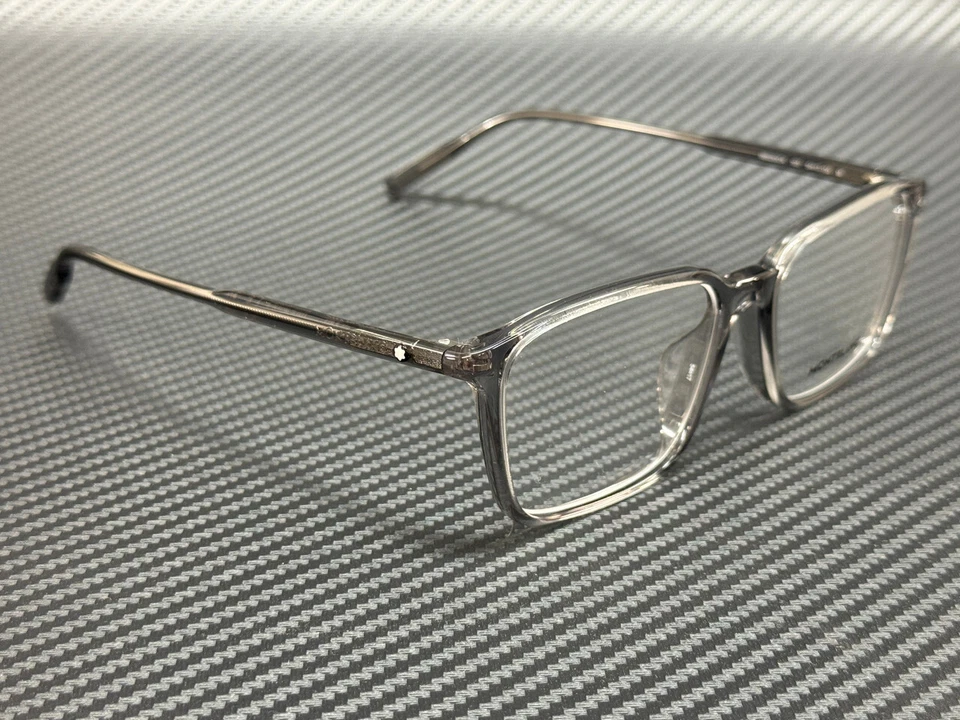 Gafas Mont Blanc MB0293OA 003 gris transparente para hombre medianas 54 mm Foto 3 de 4