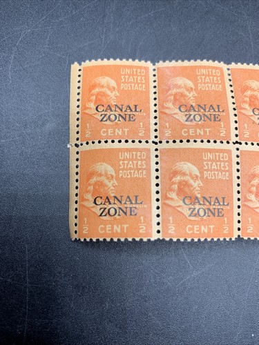 Canal Zone stamp block US postage ½ cent half Block of 8 unused - Picture 2 of 4
