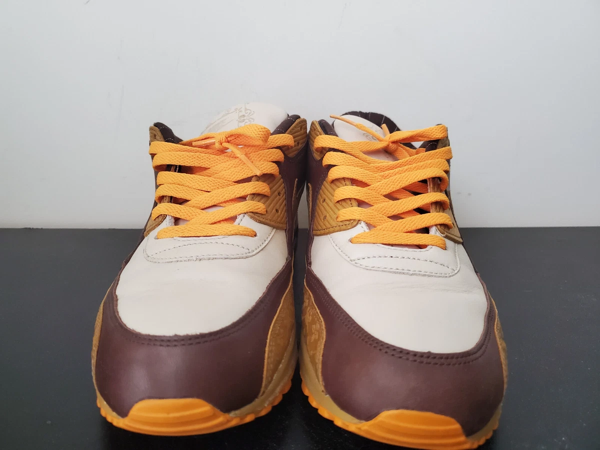 Nike Air Max 90 Premium Wheat Skulls Lt Chocolate 313650 271 Mens Size 13