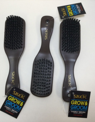 Firstline Sleek Grow & Groom Family Brush, Firm Bristles, Stimulates Scalp, 3pk
