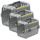 Pet Transporter Cat Dog Sturdy Carrier Crate Two-Door Travel Basket Box 3 Sizes