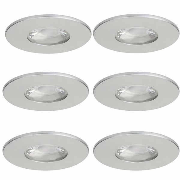 Einbau Leuchten Led Spots Badezimmer Deckenlampe Dimmbar 70Mm IP44 230V Silber-image