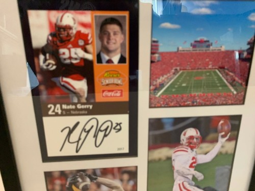 Nate Gerry Nebraska Cornhuskers football autographed signed photo frame Eagles! - Picture 2 of 4