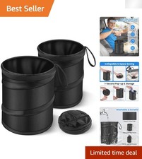 Compact Pop-Up Car Trash Can Set - 2 Pack Lightweight  Durable for Any Vehicle