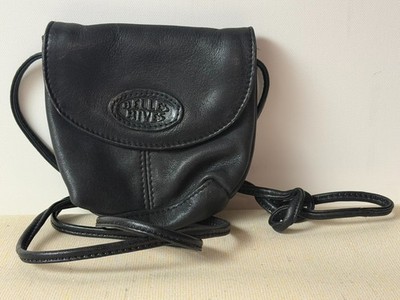 Umhängetasche,Leder,schwarz,Belles Rives,karierter Stoff,Vintage,BxH~13,5x12cm