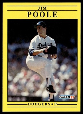 1991 Fleer Jim Poole Rookie Los Angeles Dodgers #217