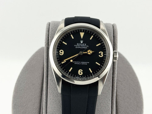 Vintage Rolex Explorer 1016 36mm Black Patina Dial Stainless S...