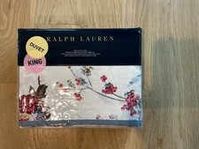 Ralph Lauren King Addison Floral Duvet Cover White Multicolor Pink Blue NEW