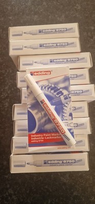 100 Stifte Edding 8750 Industrie Lack Marker Kugelspitze (10er Pack) WEISS