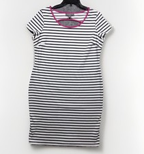 A Pea in the Pod Maternity Dress Medium Striped Black White Pink Back Cutout