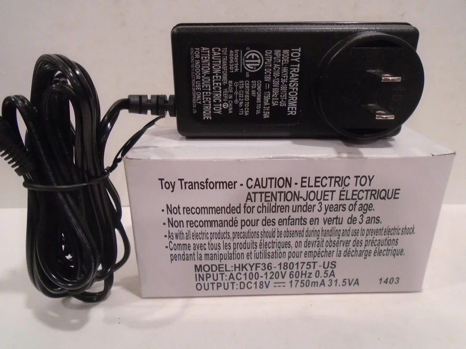 LIONEL MODEL HKYF36-180175T-US 18 V 1750MA 31.5VA TRANSFORMER 1403 NEW IN BOX - Image 2 of 2