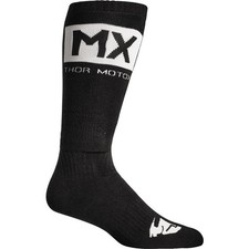 Thor Youth MX Solid Socks - Black/White - Size 1-6