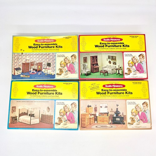 Realife Miniatures Wood Furniture Kit Lot Bedroom, Living Room, Nursery, Kitchen