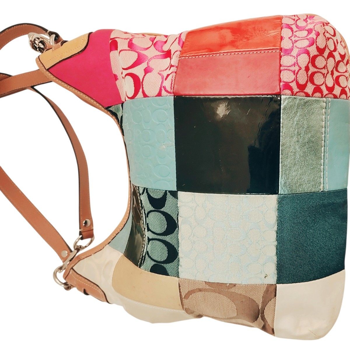 COACH Patchwork Pattern Shoulder Bag 2way Signatu… - image 5