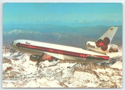 Postcard Thai Airways DC-10 World Airline Fleets Collectors Series card #13