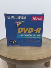 Fujifilm DVD-R Video Recordable Disks 10-Pack 4.7 GB/Go 120 Minutes w/ Cases NEW