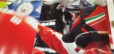Rubens Barrichello Ferrari Formel 1 Wandbild doppelseitig Größe 40x50cm
