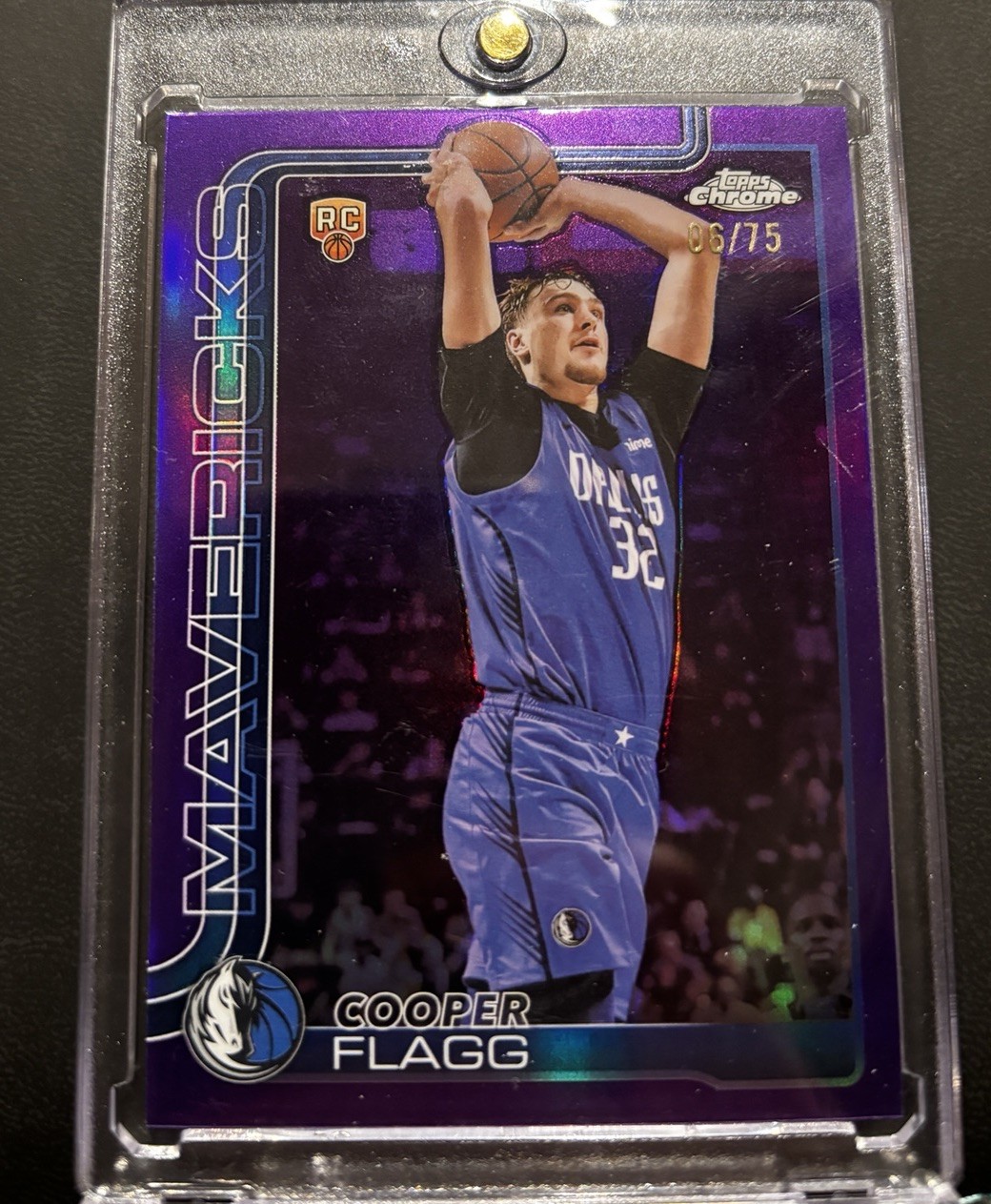 2025-26 Topps Chrome #251 Cooper Flagg RC Purple Refractor 06/75-MINT condition