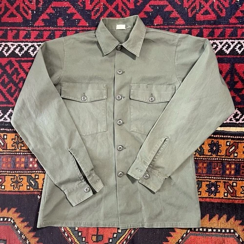 Vintage 1970s US Army OG-507 Trooper BDU Shirt Vietnam War Military Big Size XL