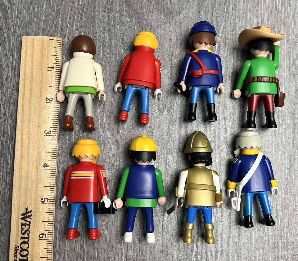 Винтажный Playmobil фигурки лот из 8 Geobra смешанные темы ковбой рыцарь рабочий 90-х - Изображение 3 из 4