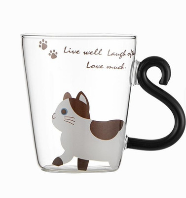 Best Gift High Temperature Resistant High Borosilicate 250MLCat Shaped Glass Cup
