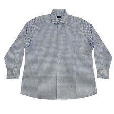 Proper Cloth Dress Shirt Men's 18 35 Blue White Gingham Slim Fit