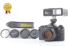 Near MINT w/ Flash Nikon FE Black SLR Camera Ai 50mm F1.4 Lens From Japan