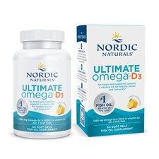 Nordic Naturals Ultimate Omega D3 - Heart, Brain Immune Health, Lemon, 60 Ct