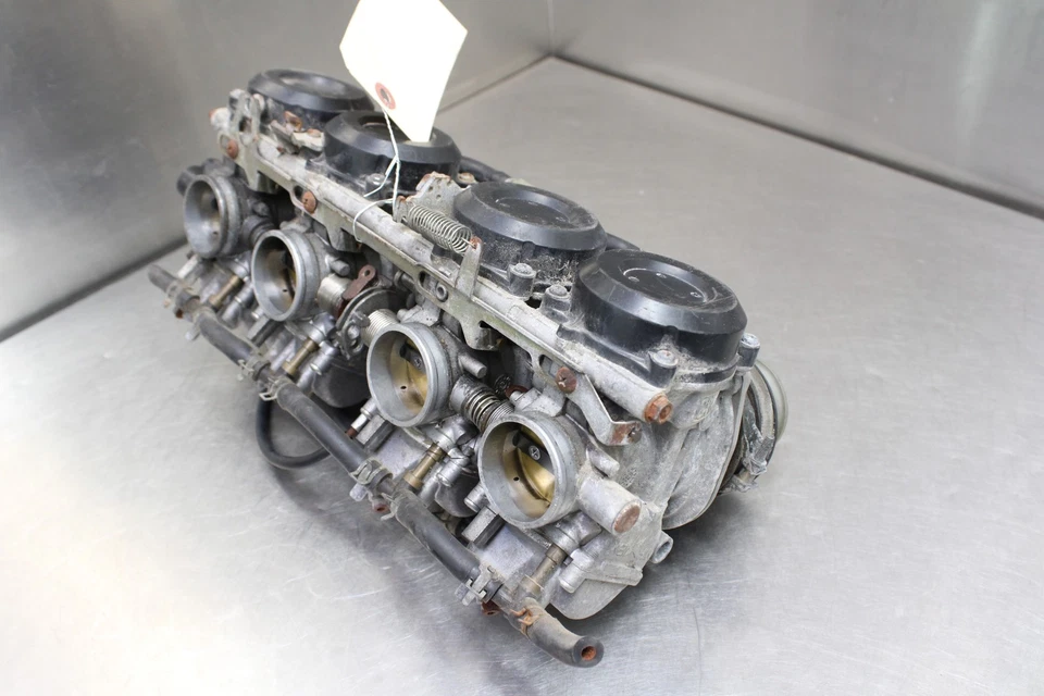 97-07 YAMAHA YZF600R OEM Carburetors Carb Rack Assembly NEEDS CLEANING Foto 3 de 4